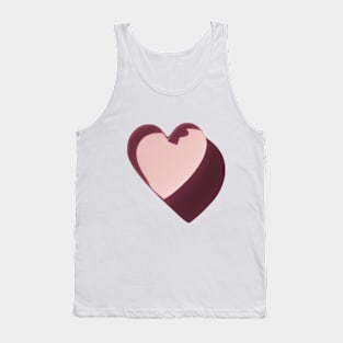 Heart Pastel Pink Shadow Silhouette Anime Style Collection No. 247 Tank Top